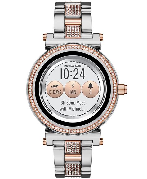 michael kors sofie stainless steel touchscreen smartwatch|Michael Kors touchscreen smartwatch.